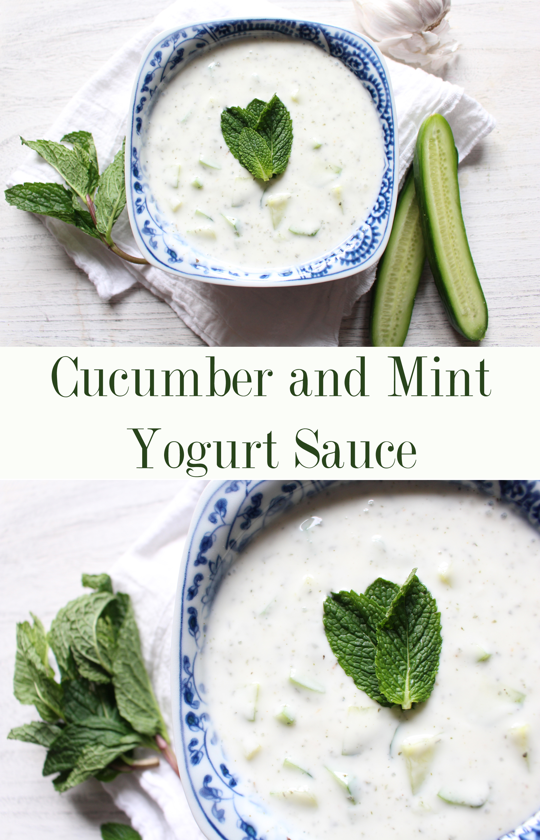 Cool and refreshing cucumber and mint yogurt sauce. The Middle Eastern version of tzatziki, this sauce is great on grilled veggies, meat, or fish or on lentils - or by itself!