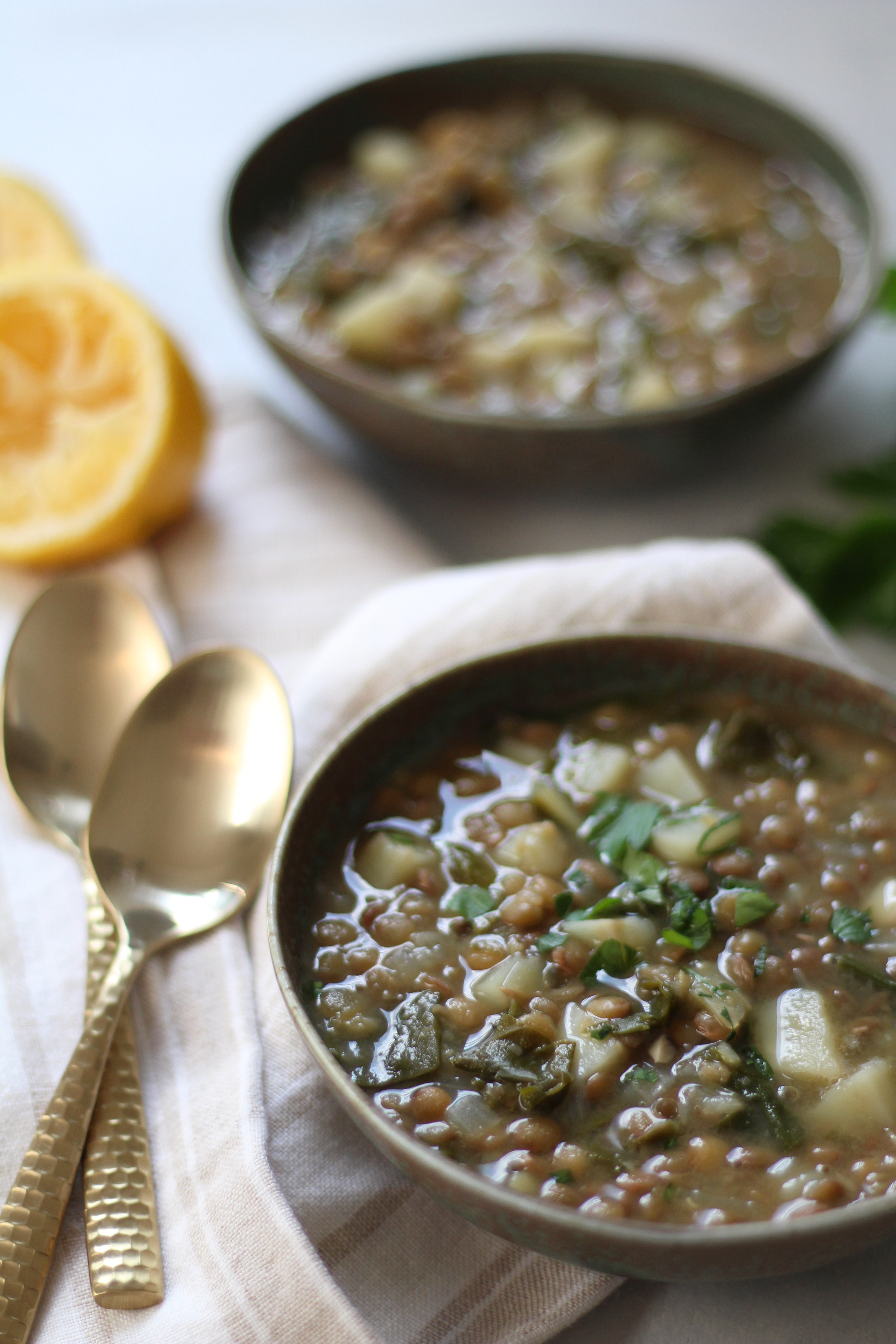 One-Pot Lentil and Swiss Chard Soup - the perfect, easy soup for chilly fall and winter days. 