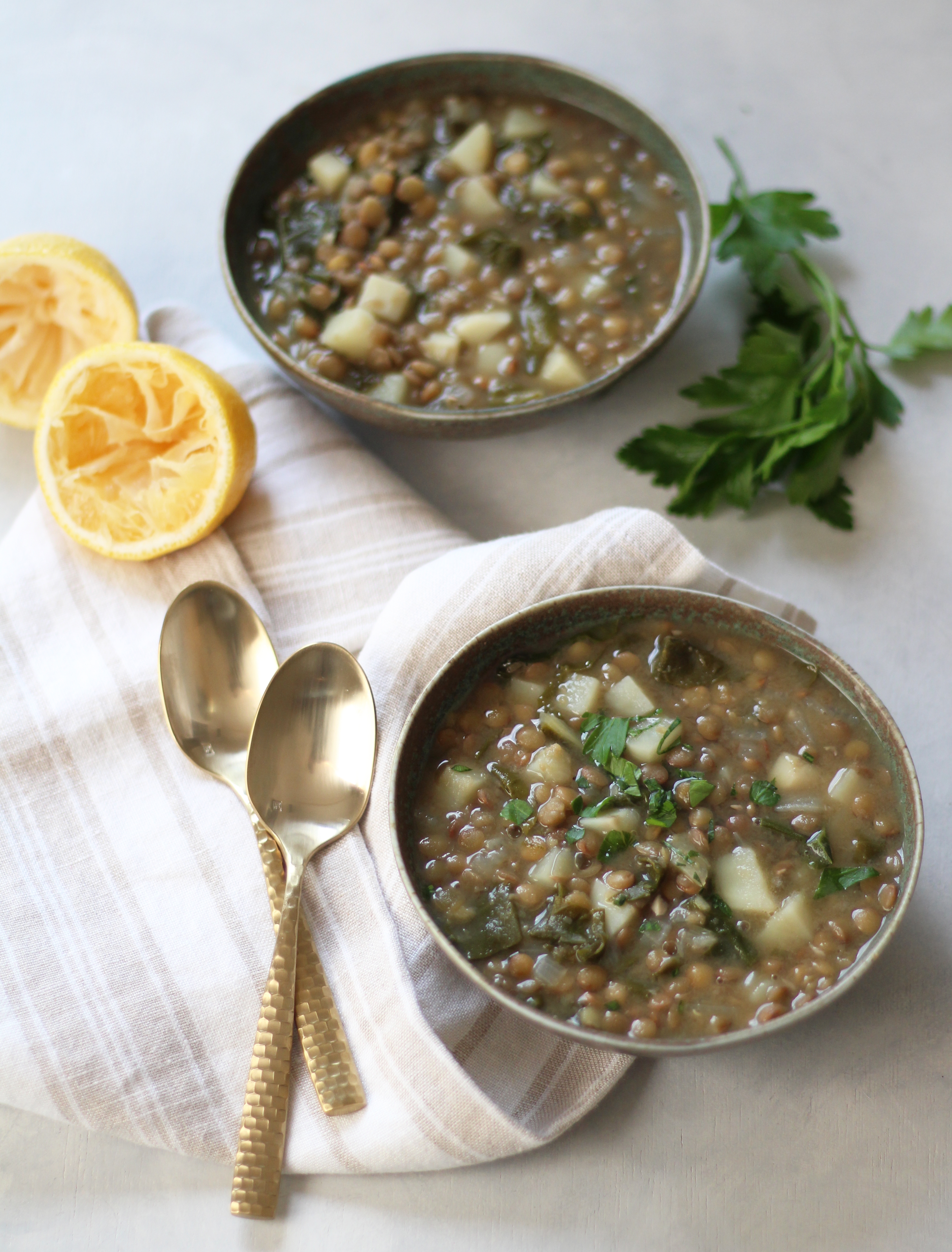 One-Pot Lentil and Swiss Chard Soup - the perfect, easy soup for chilly fall and winter days. 