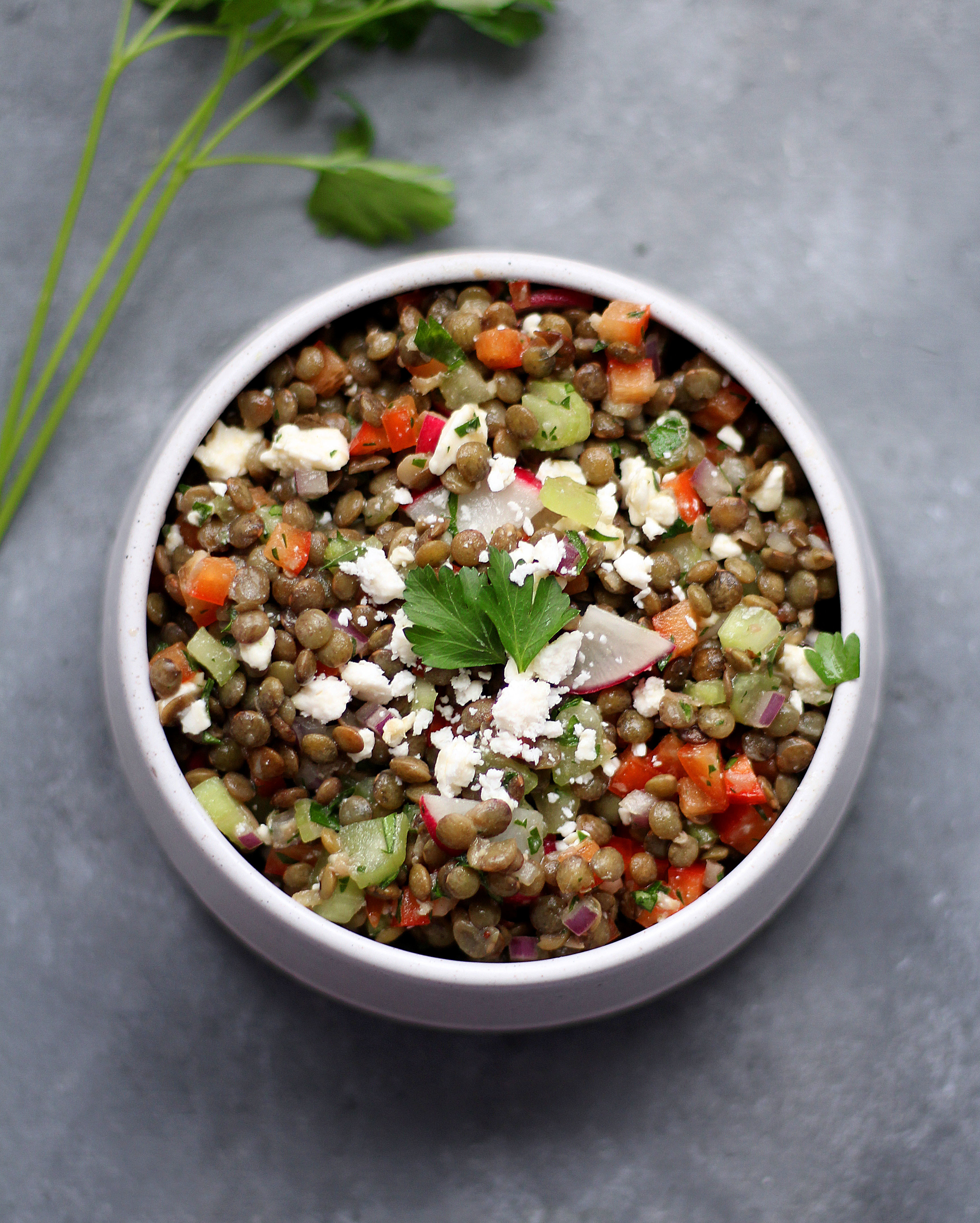 Fresh and Crunchy Mediterranean Lentil Salad