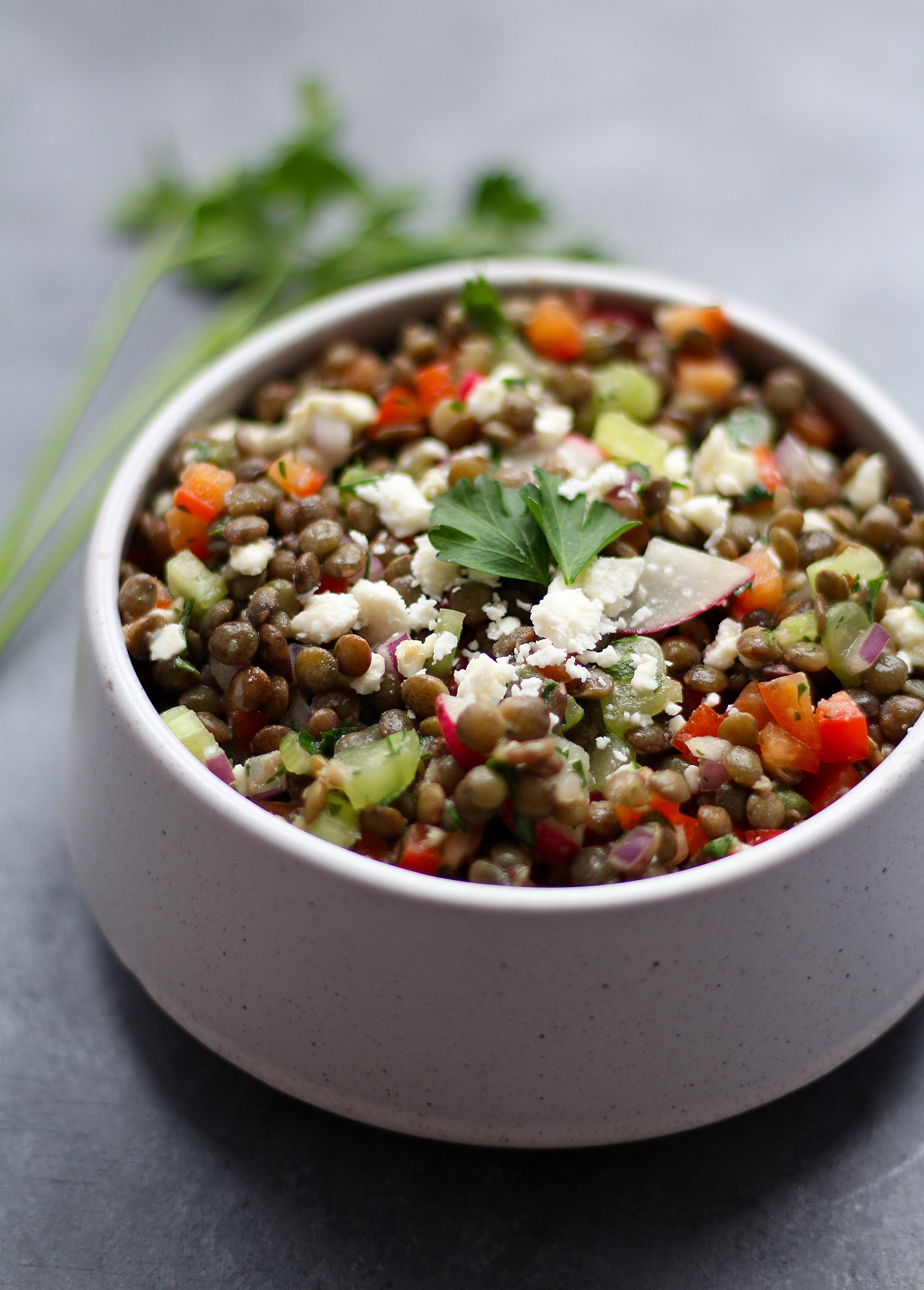 Fresh and Crunchy Mediterranean Lentil Salad