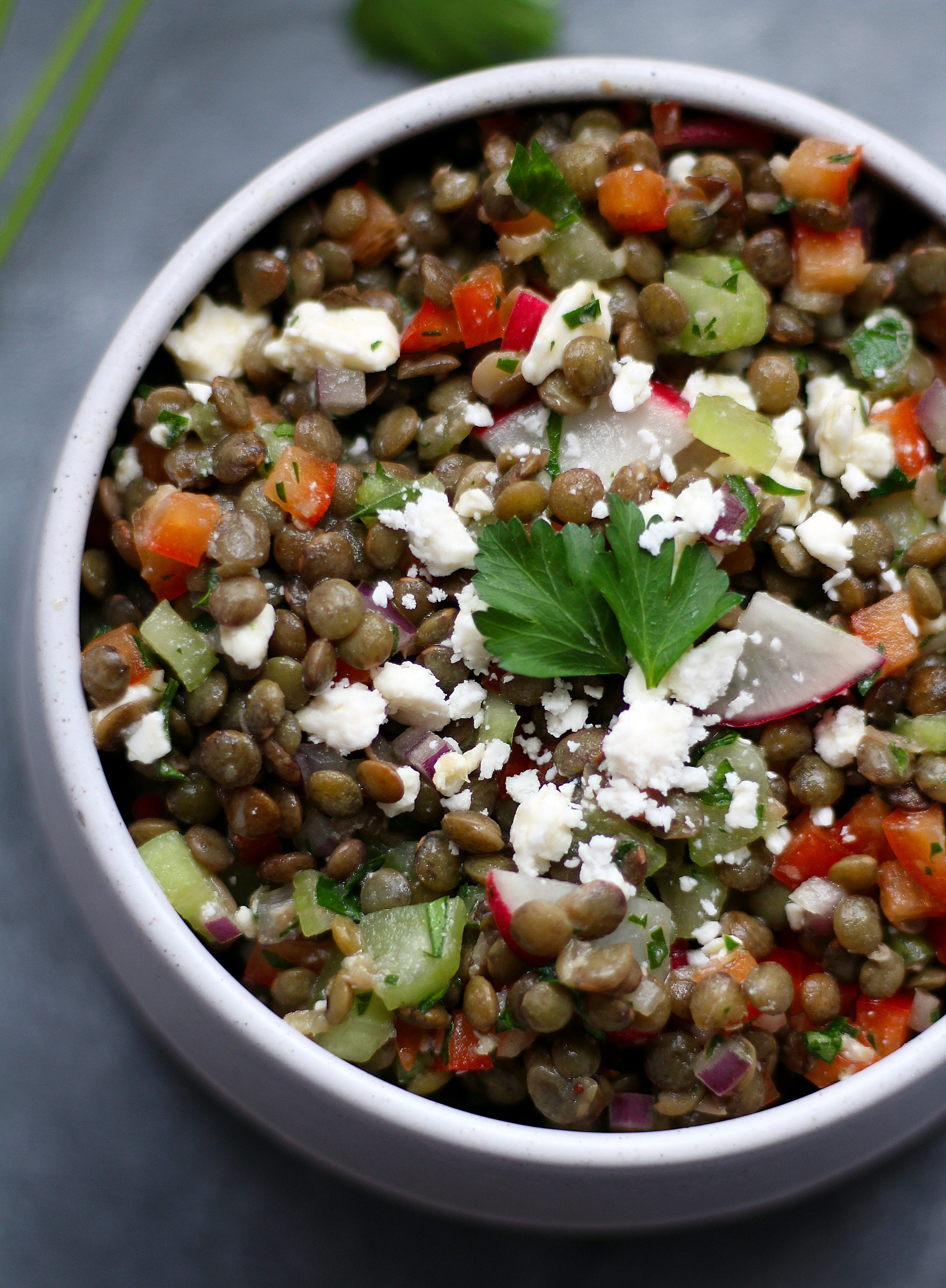 Fresh and Crunchy Mediterranean Lentil Salad