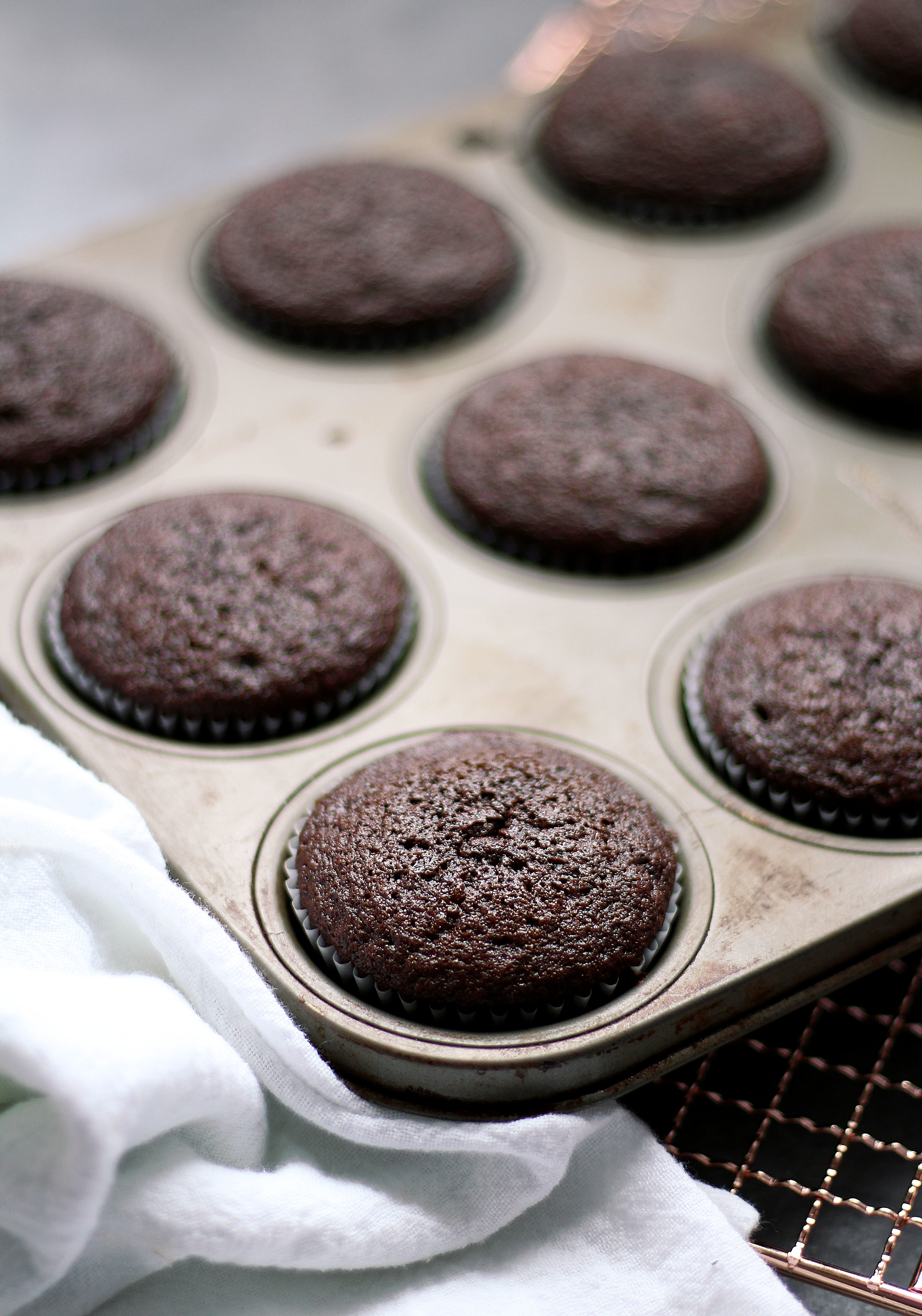 Chocolate Cupcakes with Tahini Buttercream Frosting