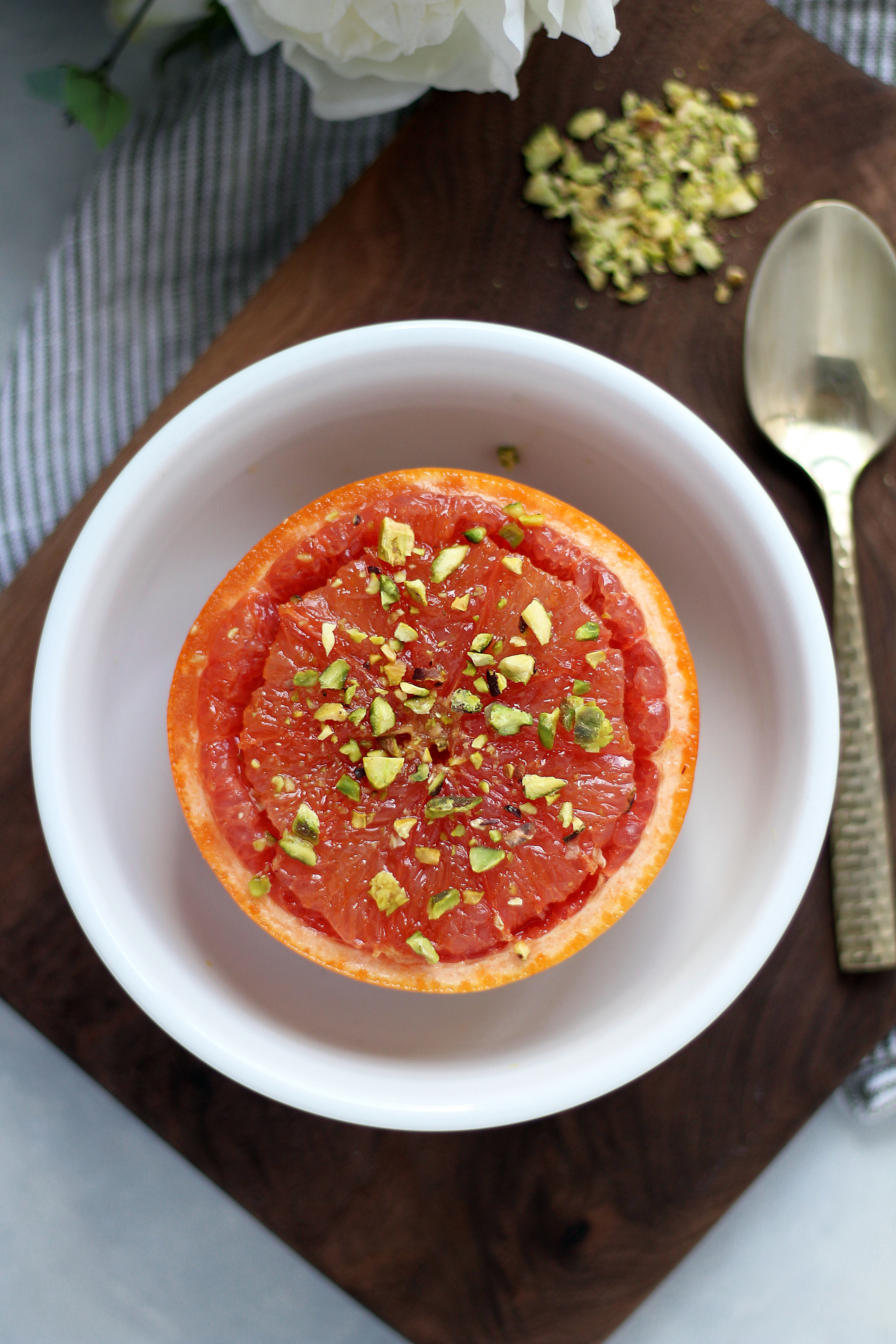 Rose Water Broiled Grapefruit