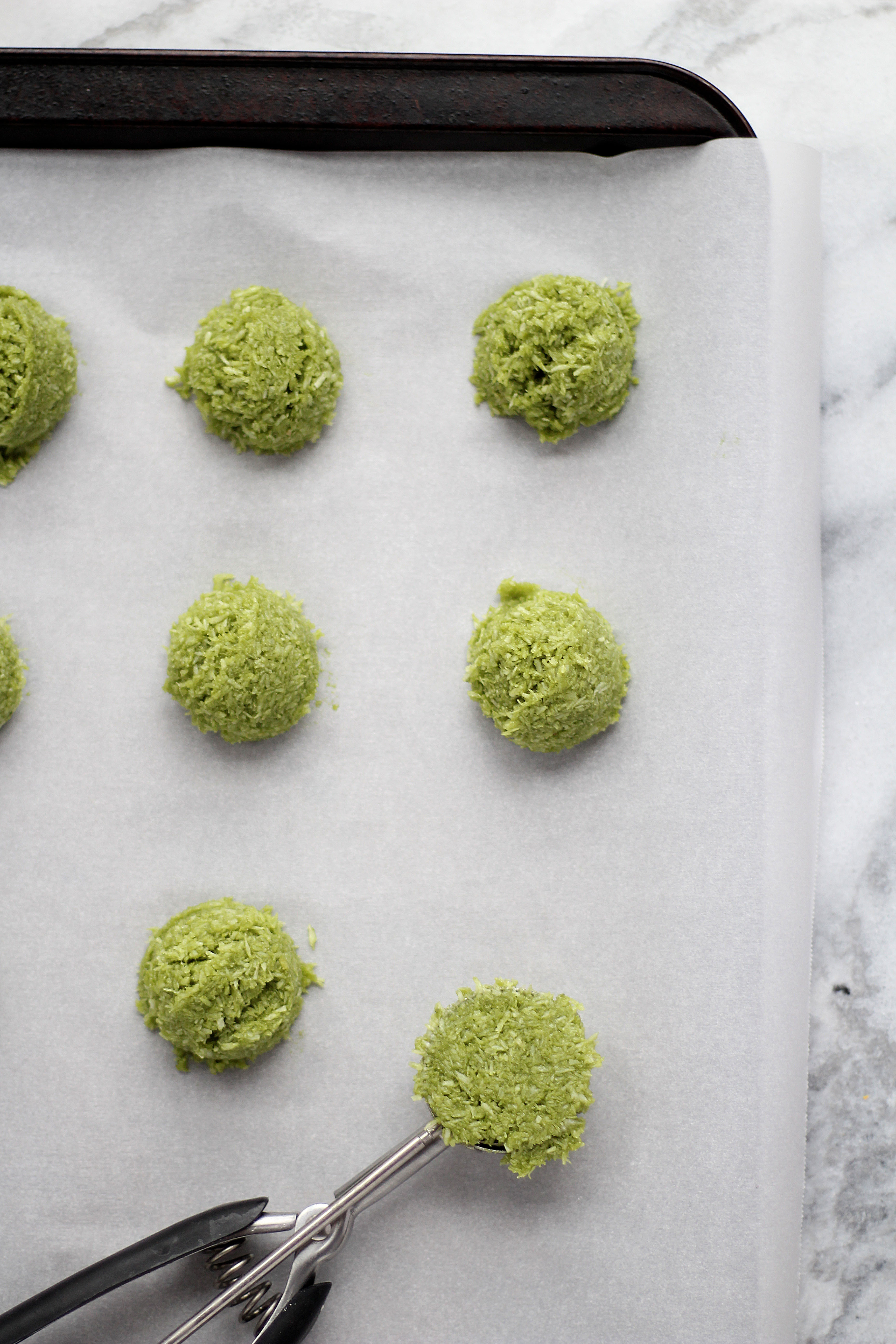 Chocolate Dipped Matcha Macaroons