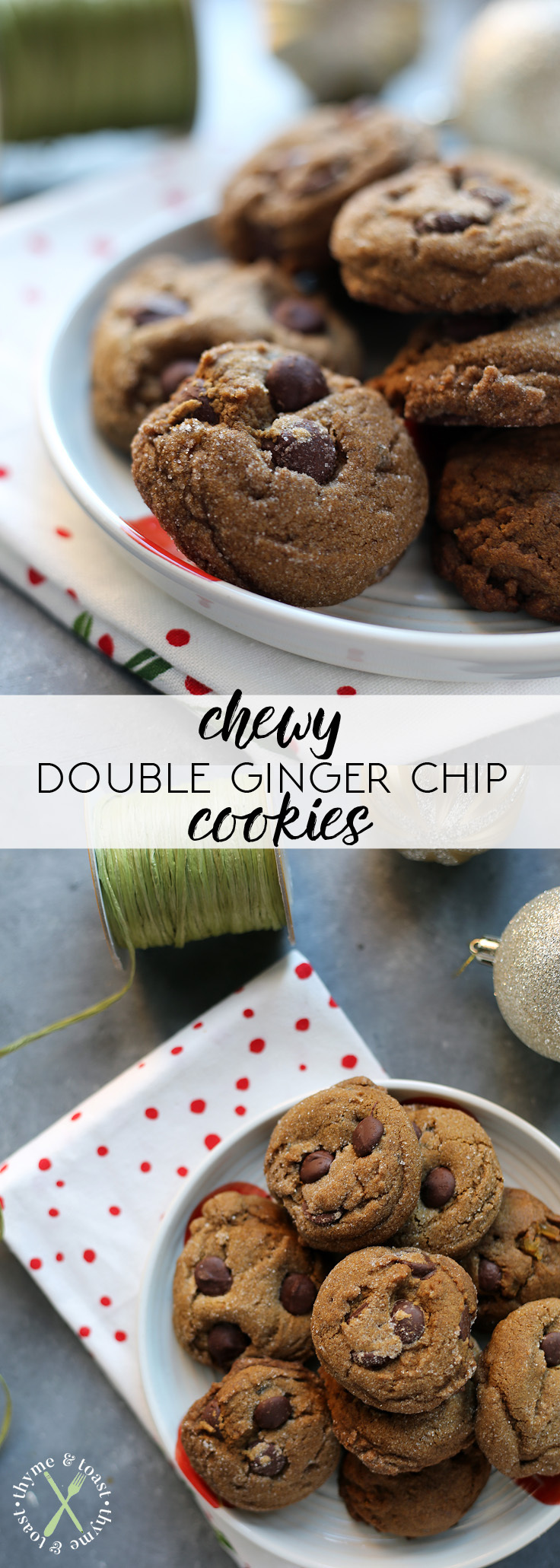 Chewy Double Ginger Chip Cookies
