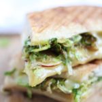 Grilled cheese taken to the next level with brussels sprouts and apples - perfect for fall!
